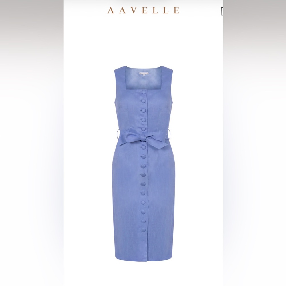 AAVELLE Linen Dress (Iris) Small